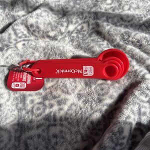 McCormick Red Measuring Spoons Set Plastic Cooking Baking 1 TBS to 1/4 TSP